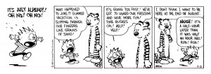 Seasons with Calvin and Hobbes.