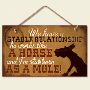 ... Lodge Cabin Decor ~Stable Relationship~ Wood Sign W/ Braided Rope Cord