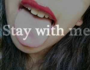 brown hair, hipster, love quotes, phrase, quotes, red lips, stay ...