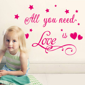 Love Is All You Need Quotes Stars Princess Baby Girl Lovers Wall Decal ...