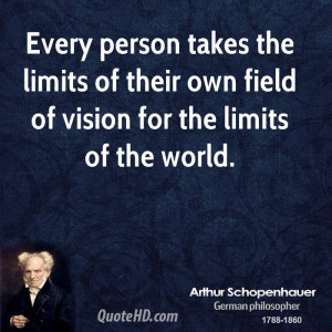Every person takes the limits of their own field of vision for the ...