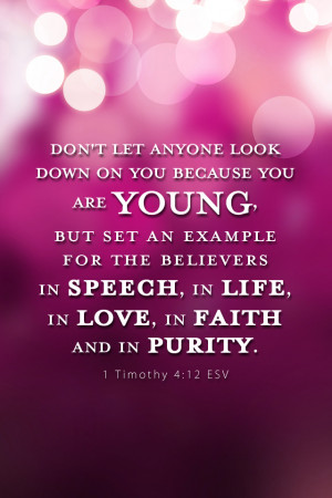 Timothy 4:12 - Christian iPhone Wallpaper - Background - Bible Lock ...