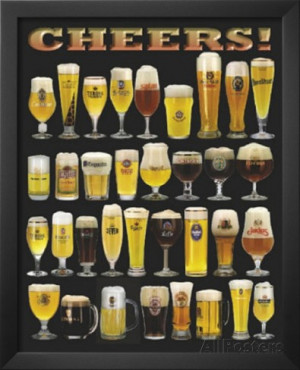 Cheers (Beer Glasses) Art Poster Print Framed Art Print