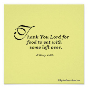 Thank You Lord for food to eat Bible Quotes Poster