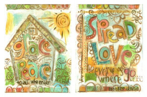 Inspirational Quotes, Set of 2, Grace and Peace, Spread Love, 8 x 10 ...
