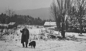 Robert Frost and his dog in the US, around 1943. Photograph: Eric ...
