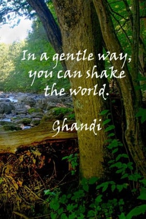 In a gentle way, you can shake the world.” -- Ghandi – Image is ...