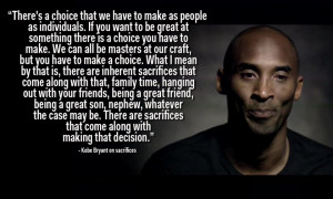 On making sacrifices.