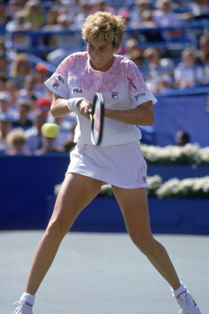 Monica Seles at the US Open in 1991.