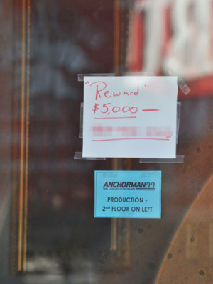 Producers of Anchorman 2 have offered a $5,000 reward for any ...