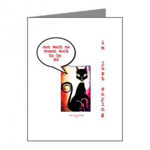 funny black cat diva note cards pk of 10 satirical black cat declares ...