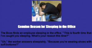 Funny Boss Jokes - The Boss finds an employee sleeping in the office