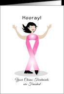 Last Round of Chemo Treatment Greeting Card-Hooray-Breast Cancer Girl ...