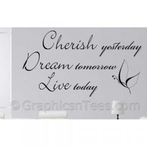 Cherish Live Dream, Inspirational Quote, Family Wall Sticker Vinyl ...
