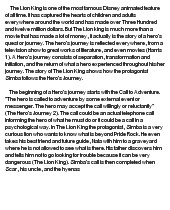essay on The Lion King: A Hero's Journey