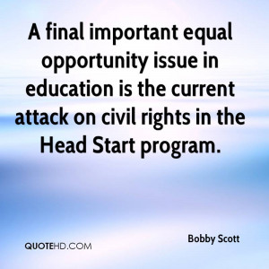 final important equal opportunity issue in education is the current ...