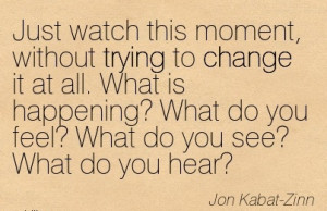 ... What do you see! What do you Hear - Jon Kabat - Zinn - Awareness Quote