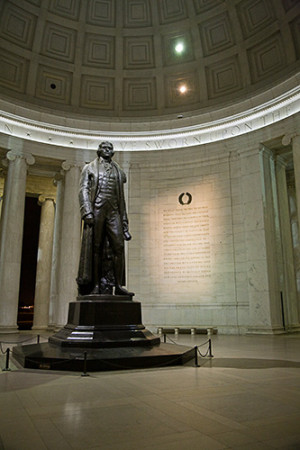 Statue of Thomas Jefferson in the Jefferson Memorial in Washington DC