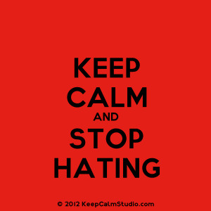 Keep Calm and Stop Hating' design on t-shirt, poster, mug and many ...