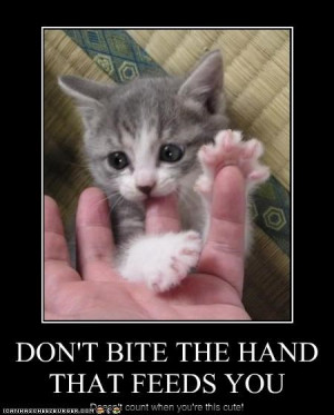 DON'T BITE THE HAND THAT FEEDS YOU