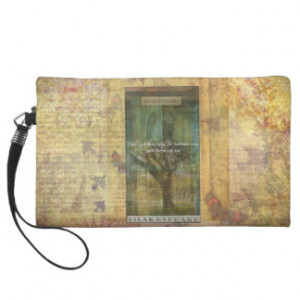 Inspirational Shakespeare quote about THE FUTURE Wristlet Clutch