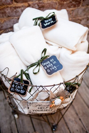... Blankets with cute sayings to keep your guests cozy as the sun goes