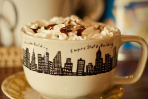 chocolate, coffee, cup, cute, drink, empire state building