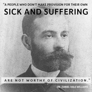... for James Cornish, he was rushed to surgeon Daniel Hale Williams
