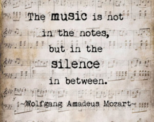 Mozart Music Quote Musical Notes Vintage Style Sepia Natural For the ...