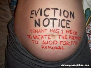 Funny Pregnancy Baby Tenant Eviction Notice Picture Image Photo Joke ...
