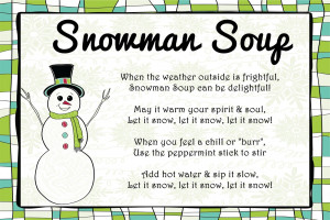 Snowman Soup Poem Card Snowman Poem