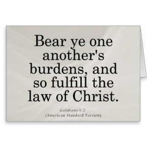 Helping Others in Christ Galatians 6-2 Stationery Note Card