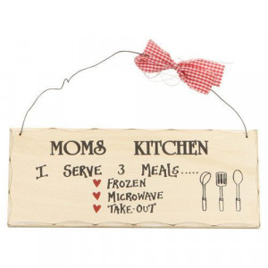 Funny Cooking Mom Quote Wood Sign Plaque - Home Wall Decor - Gift for ...