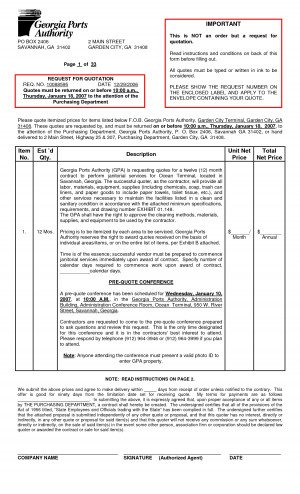 Janitorial Cleaning Quotation Sample Forms - PDF by upn57579