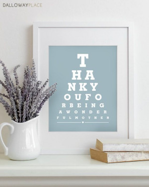 Mothers Day Gift For Mom Art Print Eye Chart - quote art typography ...