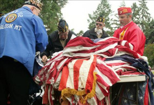 veterans burn retired american flags in special ceremony