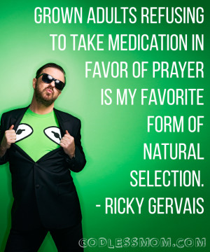 Ricky Gervais: Grown adults refusing to take medicine