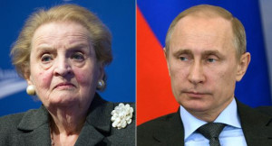 Madeleine Albright (left) and Vladimir Putin are pictured in this ...