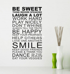 Smile Quote Wall Art Stickers Words Home Decor Wall Stickers Sayings ...
