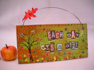 autumn blessings fall harvest art wooden signs original mixed media ...