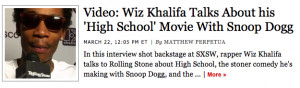 Wiz Khalifa and Snoop Dogg Starring in Stoner Movie 