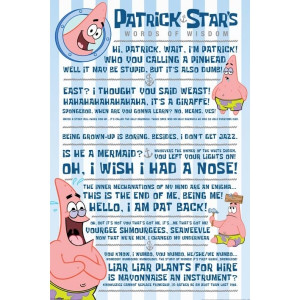 Spongebob - Patrick Quotes Maxi Poster