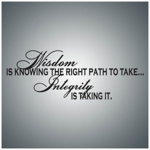 Wisdom Is Knowing The Right Path...Wall Quote Decal Vinyl Lettering ...
