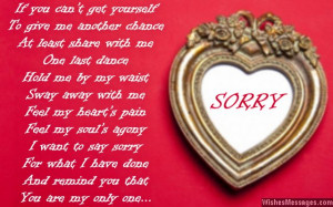 Sweet I am sorry card message to boyfriend from girlfriend