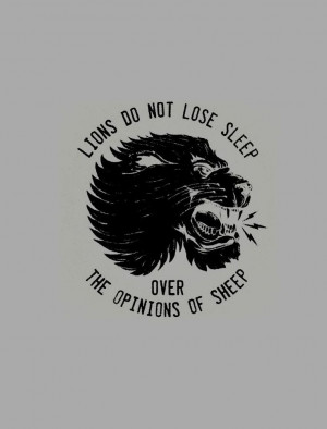 Lions do not lose sleep over the opinions of sheep.