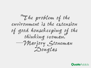 The problem of the environment is the extension of good housekeeping ...