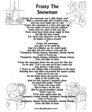 Christmas Carol Lyrics - FROSTY THE SNOWMAN