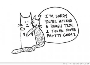 sorry you're having a rough time I think you're pretty great