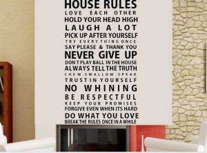 HOT-House-Rule-quote-wall-Sticker-Art-decor-for-home-Quote-Saying ...