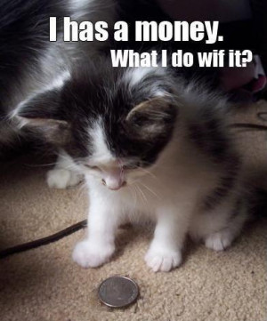 Hey I'm a rich kitten. I has a money. So what the heck am I gonna do ...